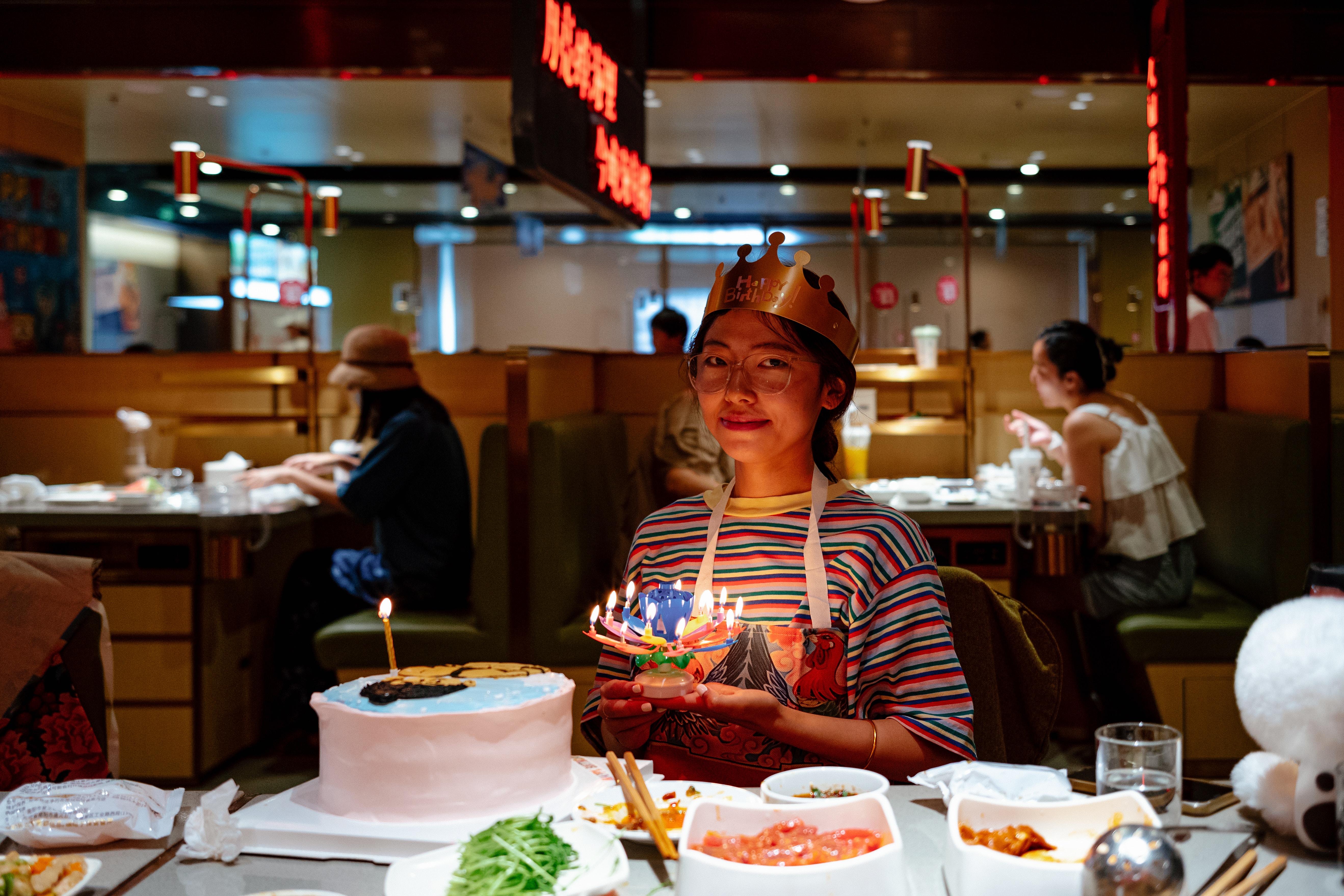 Girl in a Restraunt